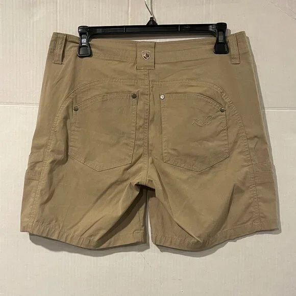 Kuhl Women's 6 Cotton/Nylon Tan Mid-Rise‎ Hiking Outdoor Shorts - Picture 4 of 5